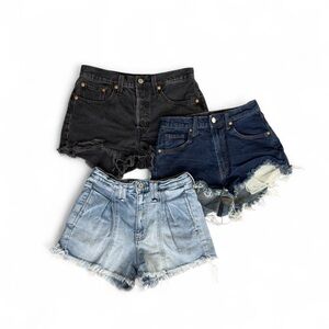Women's Jean Shorts - Black, Blue, Light Blue